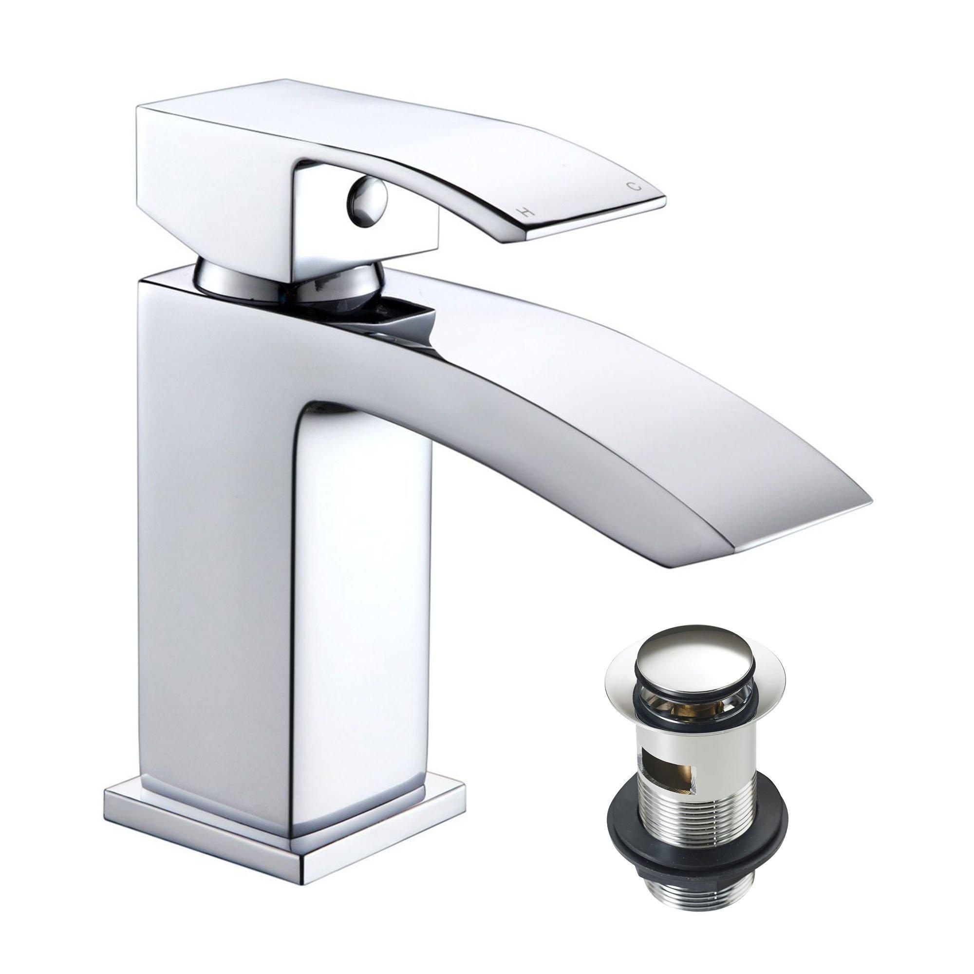 Lucia Waterfall Mono Basin Sink Tap with Slotted Waste